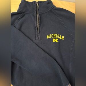 Michigan Navy Blue Quarter-Zip Sweatshirt